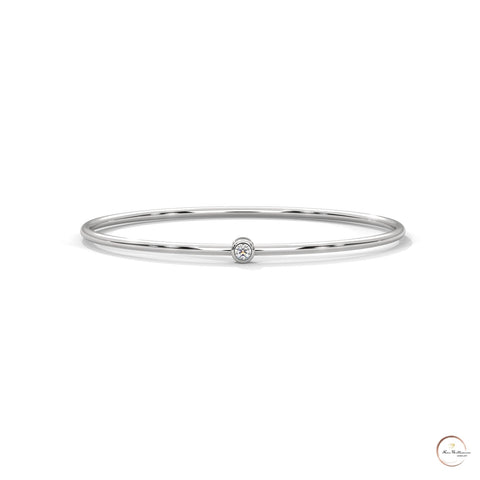 0.10 Ct. Bezel Set Lab Diamond Bangle Minimalist Luxe