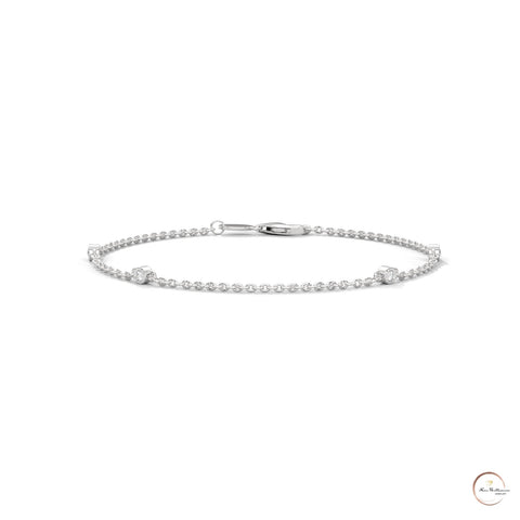 0.10 Ct. Lab Diamond Bezel Station Bracelet