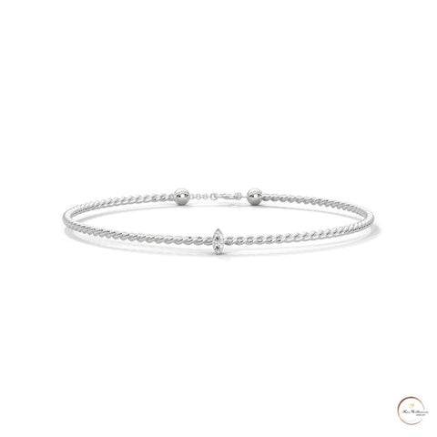 0.10 Ct. Marquise Lab Diamond Bangle Bracelet