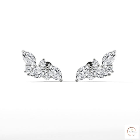 0.15 CT. Marquise Cluster Diamond Earrings