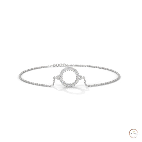0.20 Ct. Circle Lab Diamond Bracelet Dainty Chain