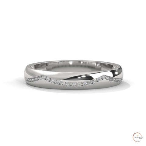 0.20 Ct. Curved Pavé Lab Diamond Wedding Band