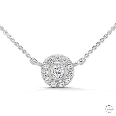0.30 CT. Diamond Halo Circle Pendant