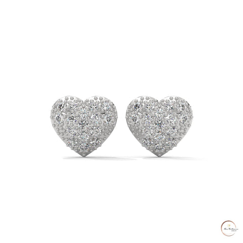 0.30 CT. Diamond Heart Stud Earrings