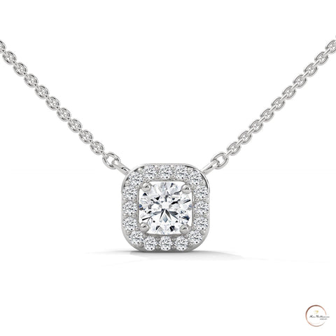 0.35 CT. Cushion Halo Diamond Pendant