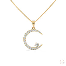 0.50 CT. Crescent Moon Diamond Pendant