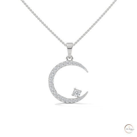 0.50 CT. Crescent Moon Diamond Pendant