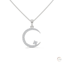 0.50 CT. Crescent Moon Diamond Pendant