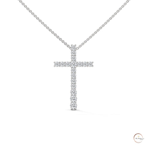 0.50 CT. Diamond Cross Pendant – Lab-Grown Luxury