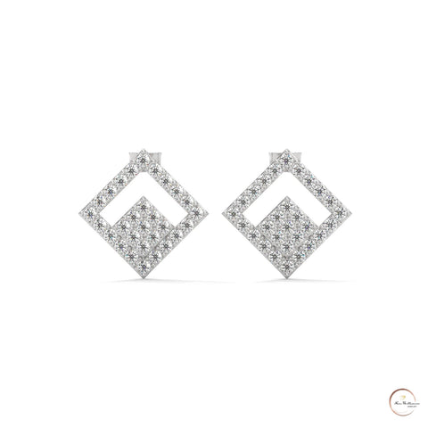 0.50 CT. Diamond Geometric Stud Earrings