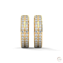 0.50 CT. Double Row Diamond Hoop Earrings