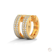 0.50 CT. Double Row Diamond Hoop Earrings