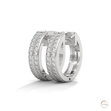 0.50 CT. Double Row Diamond Hoop Earrings