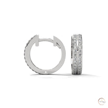 0.50 CT. Double Row Diamond Hoop Earrings
