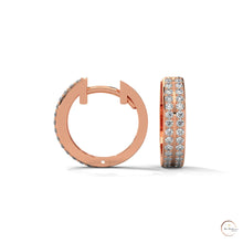 0.50 CT. Double Row Diamond Hoop Earrings