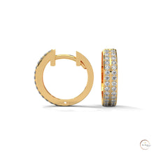 0.50 CT. Double Row Diamond Hoop Earrings