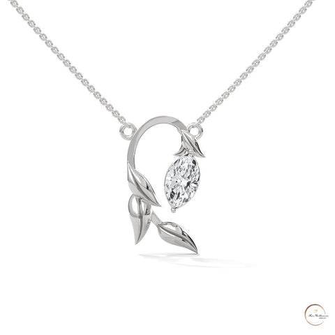 0.50 CT. Floral Marquise Diamond Pendant