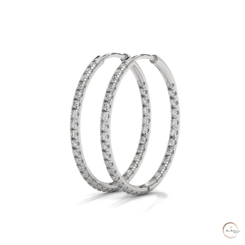 0.50 CT. Inside-Out Diamond Hoop Earrings