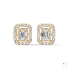 0.60 CT. Baguette Diamond Halo Stud Earrings