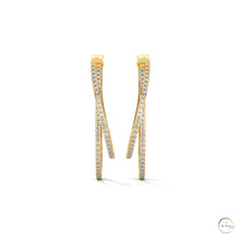 0.60 CT. Diamond Double Teardrop Hoop Earrings
