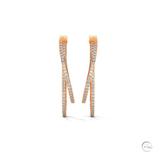 0.60 CT. Diamond Double Teardrop Hoop Earrings