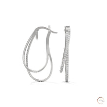 0.60 CT. Diamond Double Teardrop Hoop Earrings