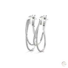 0.60 CT. Diamond Double Teardrop Hoop Earrings
