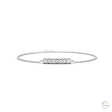 0.60 Ct. Princess Cut Bar Lab Diamond Bracelet