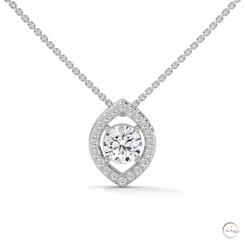 0.65 CT. Marquise Halo Diamond Pendant