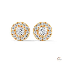0.90 CT. Double Halo Diamond Stud Earrings