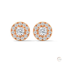 0.90 CT. Double Halo Diamond Stud Earrings