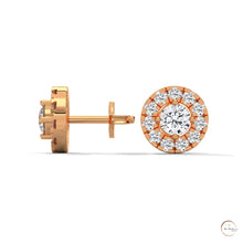 0.90 CT. Double Halo Diamond Stud Earrings