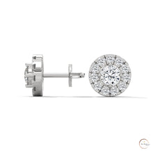 0.90 CT. Double Halo Diamond Stud Earrings