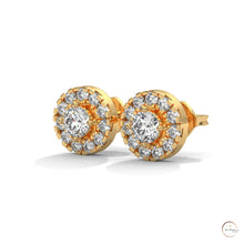 0.90 CT. Double Halo Diamond Stud Earrings