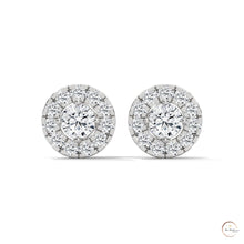 0.90 CT. Double Halo Diamond Stud Earrings