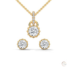 1 CT. Crown Diamond Earring & Pendant Set