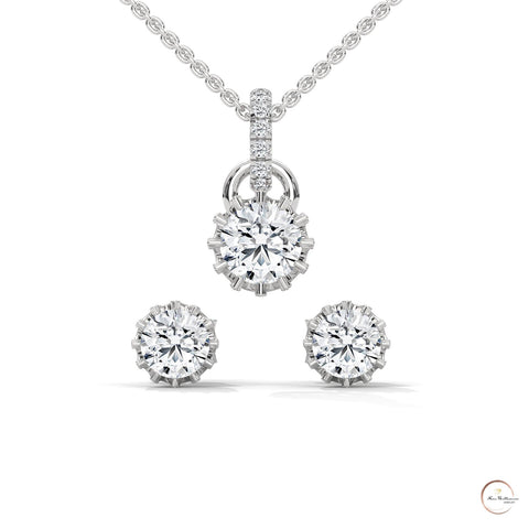 1 CT. Crown Diamond Earring & Pendant Set