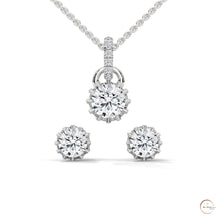 1 CT. Crown Diamond Earring & Pendant Set