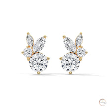 1 CT. Marquise & Round Diamond Cluster Studs