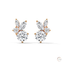1 CT. Marquise & Round Diamond Cluster Studs