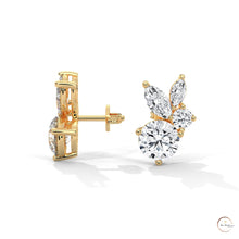 1 CT. Marquise & Round Diamond Cluster Studs
