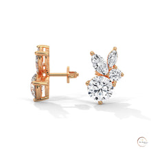 1 CT. Marquise & Round Diamond Cluster Studs