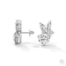 1 CT. Marquise & Round Diamond Cluster Studs