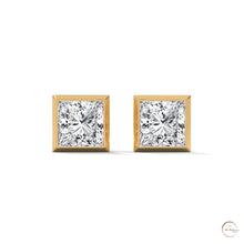 1 CT. Princess-Cut Bezel Diamond Studs