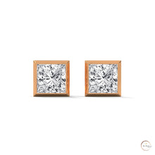 1 CT. Princess-Cut Bezel Diamond Studs