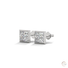 1 CT. Princess-Cut Bezel Diamond Studs