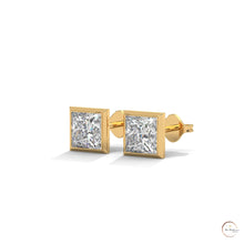 1 CT. Princess-Cut Bezel Diamond Studs
