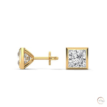 1 CT. Princess-Cut Bezel Diamond Studs