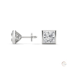 1 CT. Princess-Cut Bezel Diamond Studs