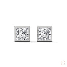 1 CT. Princess-Cut Bezel Diamond Studs